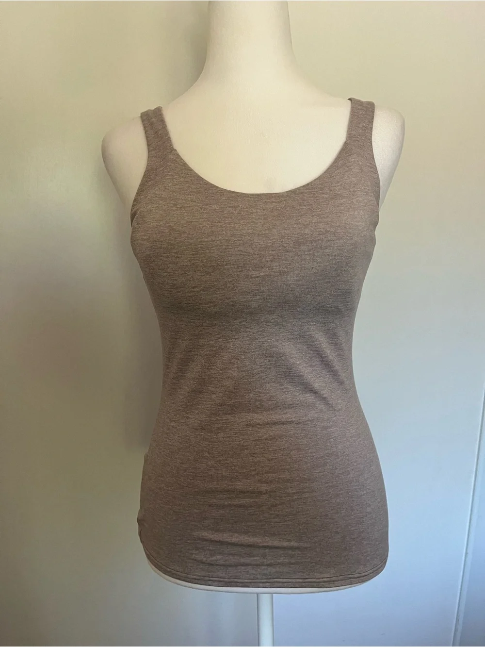 Alo Yoga Fitted Athletic Tank Dusk Heather Size Small Removable Light Pads